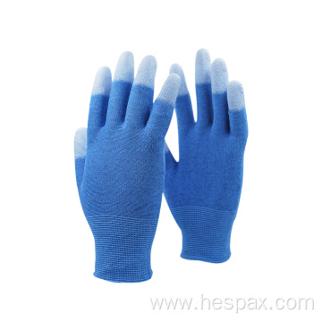 Hespax Fingertip Dipped PU Mehanic Electronic Labor Gloves